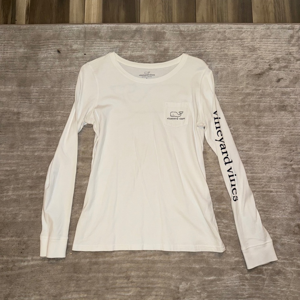 White and Navy Vineyard Vines Long Sleeve